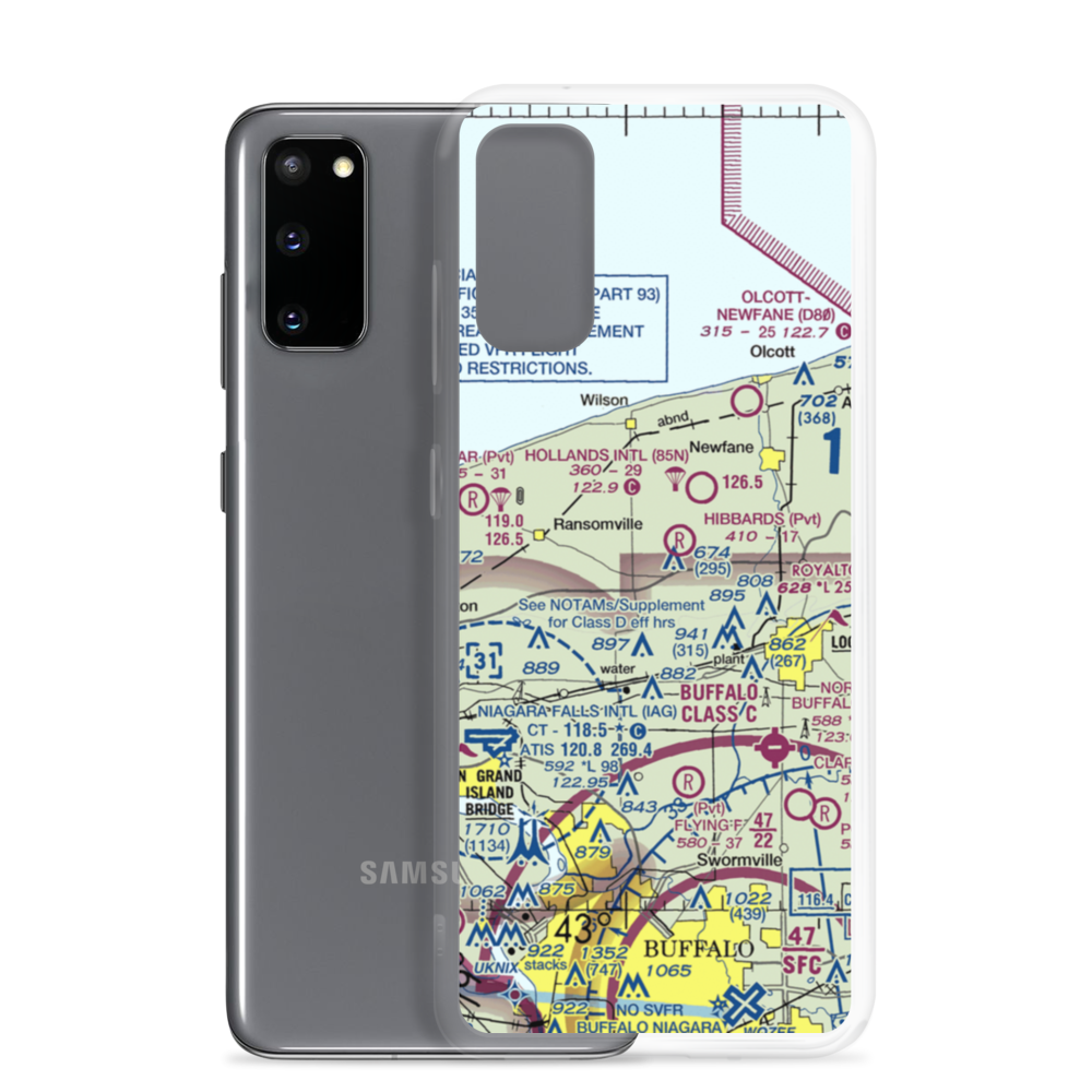 Cambria Airport (NK25) VFR Sectional Samsung Case Samsung Galaxy S20 model shown