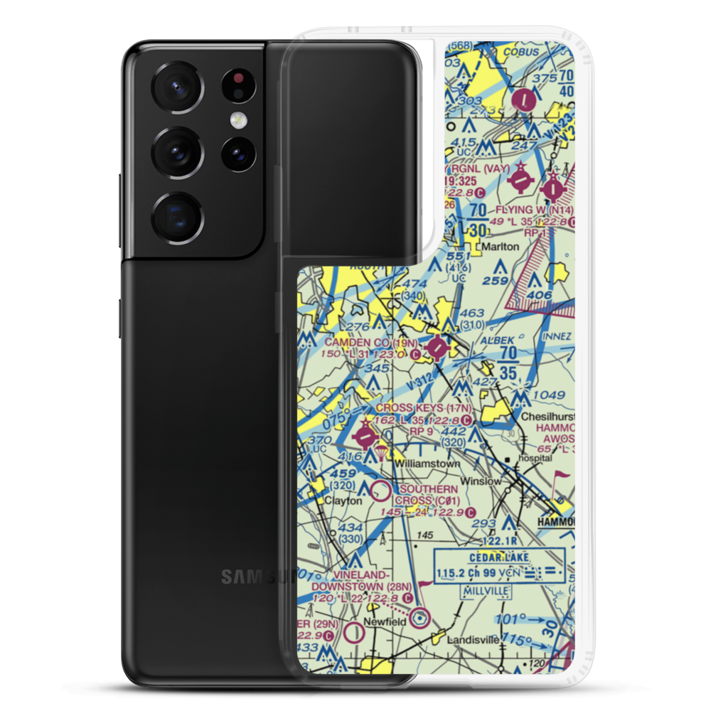 Camden County Airport (19N) VFR Sectional Samsung Case Samsung Galaxy S21 Ultra model shown