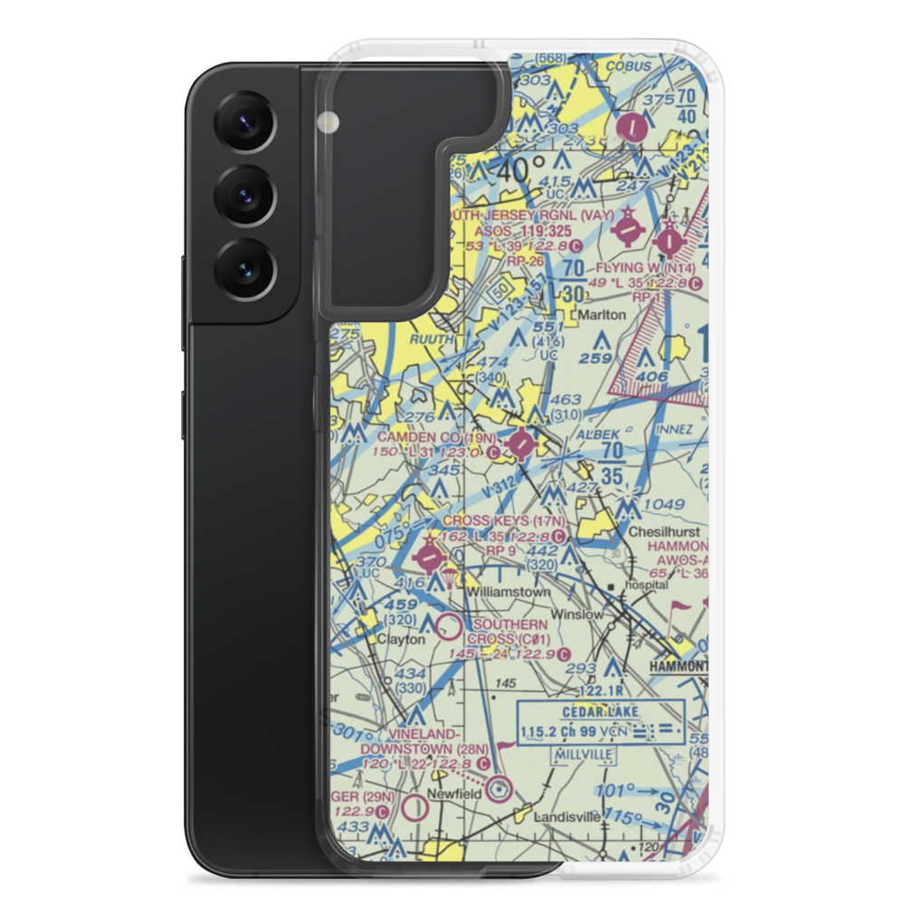 Camden County Airport (19N) VFR Sectional Samsung Case Samsung Galaxy S22 Plus model shown