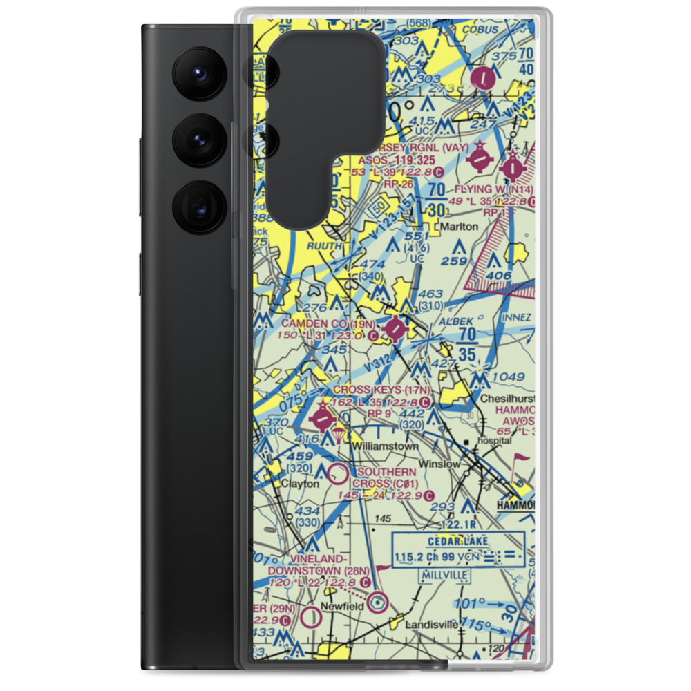 Camden County Airport (19N) VFR Sectional Samsung Case Samsung Galaxy S22 Ultra model shown