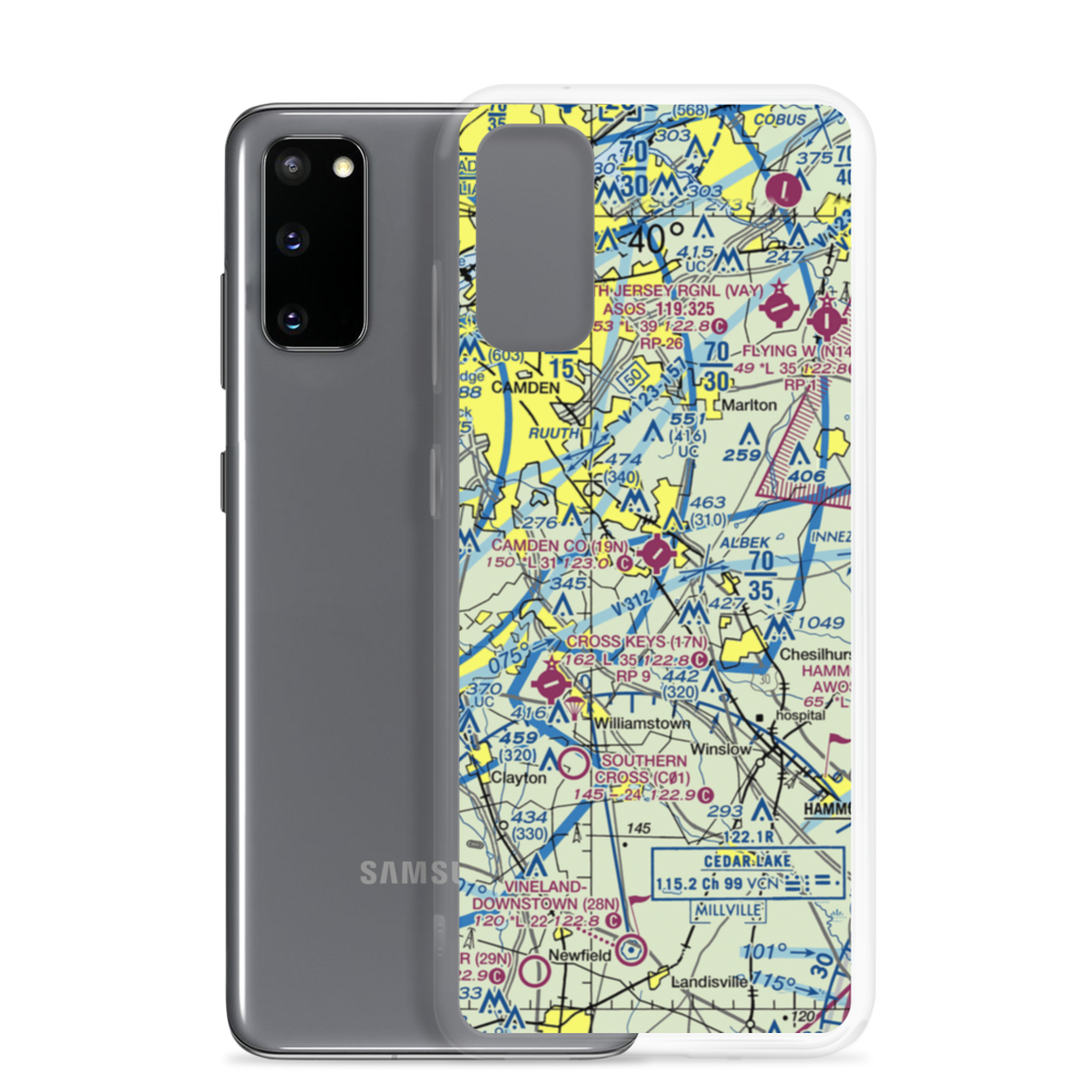 Camden County Airport (19N) VFR Sectional Samsung Case Samsung Galaxy S20 model shown
