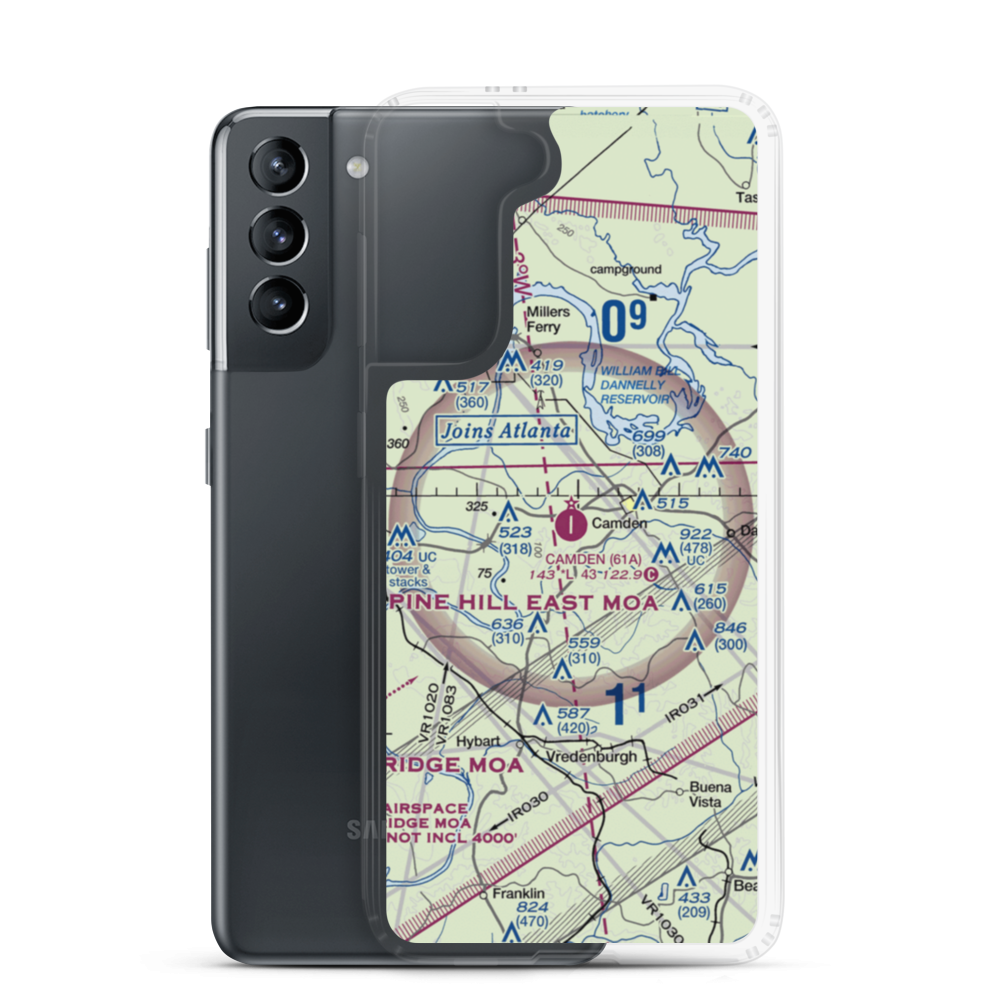 Camden Municipal Airport (61A) VFR Sectional Samsung Case Samsung Galaxy S21 model shown