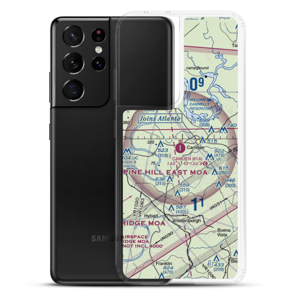 Camden Municipal Airport (61A) VFR Sectional Samsung Case Samsung Galaxy S21 Ultra model shown