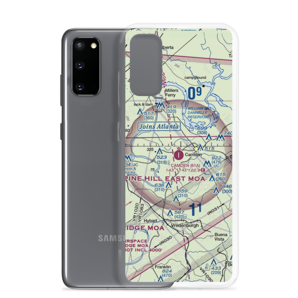 Camden Municipal Airport (61A) VFR Sectional Samsung Case Samsung Galaxy S20 model shown