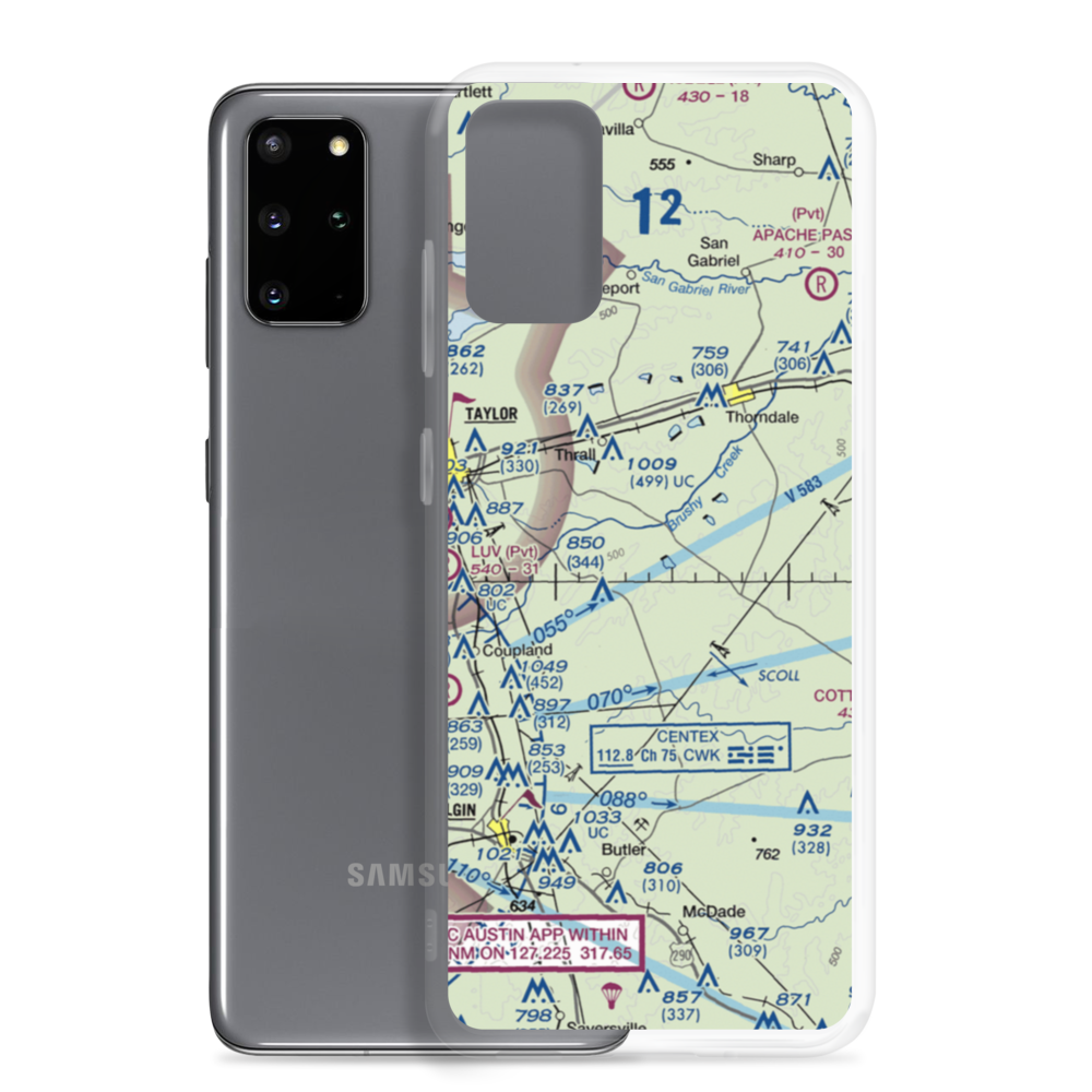 Camelot Airport (54TE) VFR Sectional Samsung Case Samsung Galaxy S20 Plus model shown
