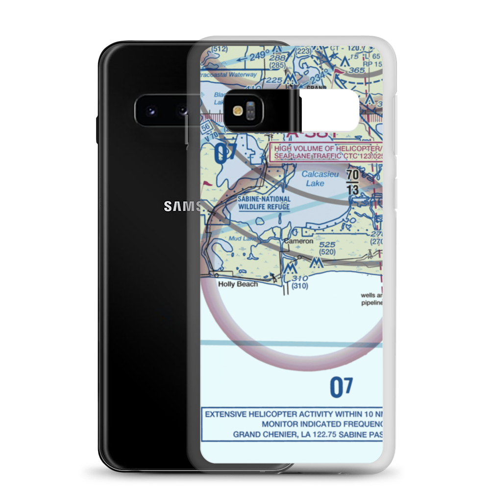 Cameron Airstrip (1LS5) VFR Sectional Samsung Case Samsung Galaxy S10 model shown