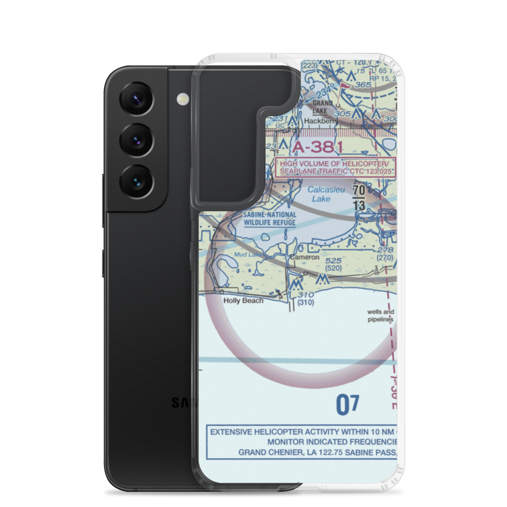 Cameron Airstrip (1LS5) VFR Sectional Samsung Case Samsung Galaxy S22 model shown