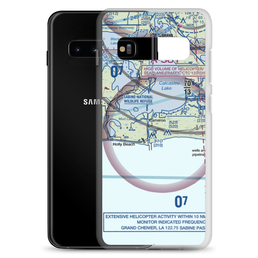 Cameron Airstrip (1LS5) VFR Sectional Samsung Case Samsung Galaxy S10+ model shown