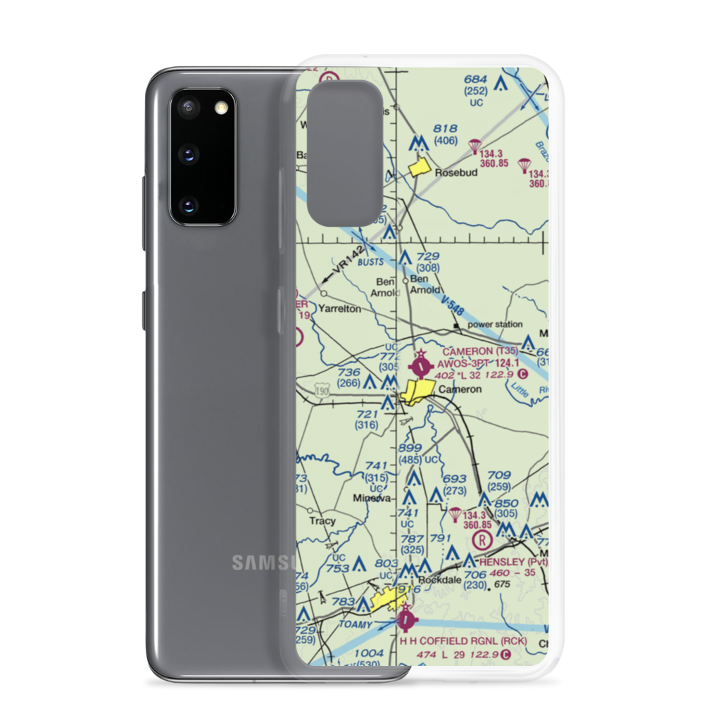 Cameron Municipal Airpark (T35) VFR Sectional Samsung Case Samsung Galaxy S20 model shown