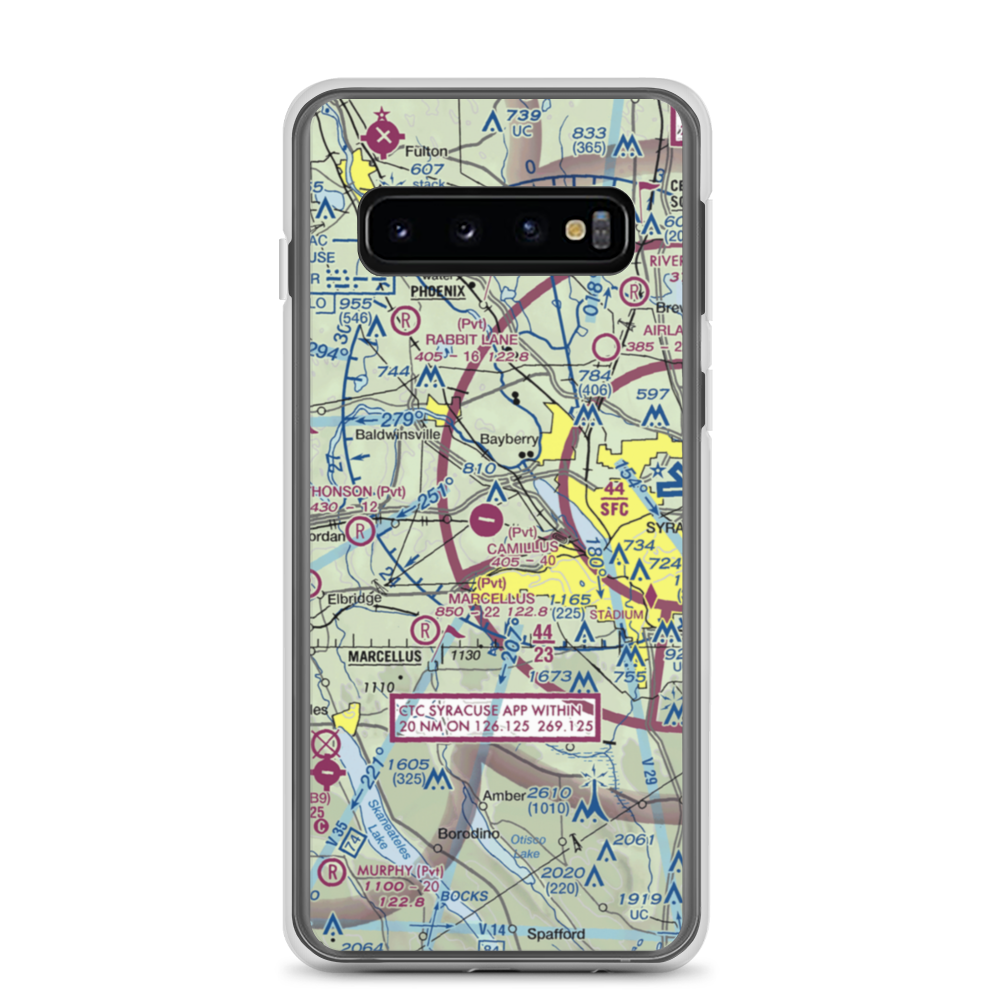 Camillus Airport (NY2) VFR Sectional Samsung Case Samsung Galaxy S10 model shown