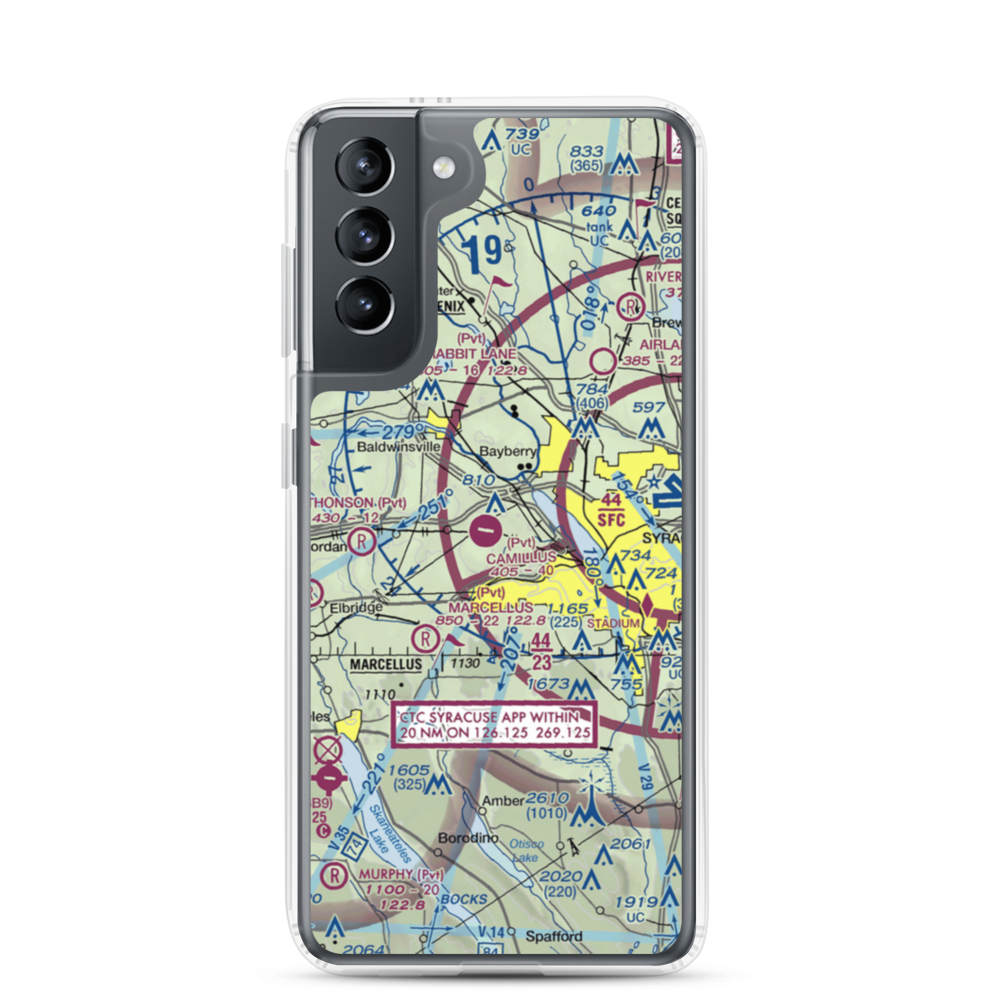 Camillus Airport (NY2) VFR Sectional Samsung Case Samsung Galaxy S21 model shown