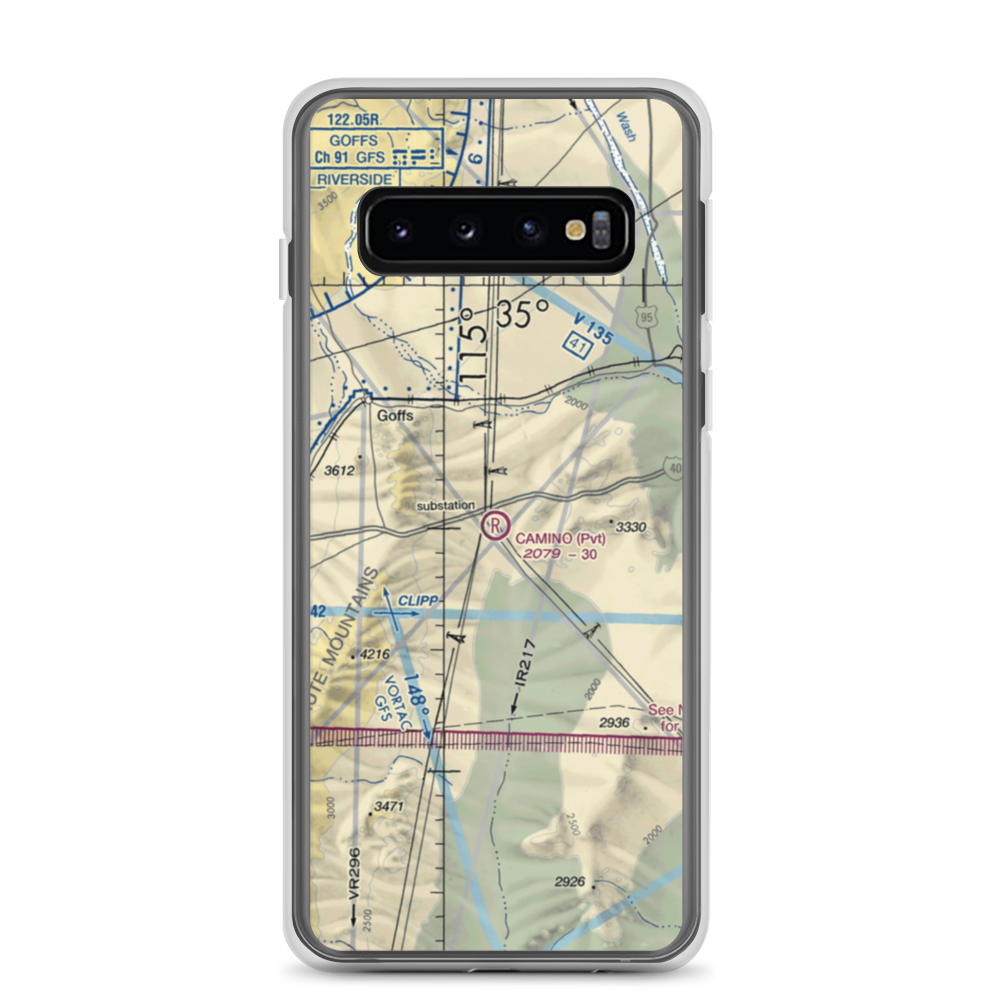 Camino Airstrip (CL29) VFR Sectional Samsung Case Samsung Galaxy S10 model shown