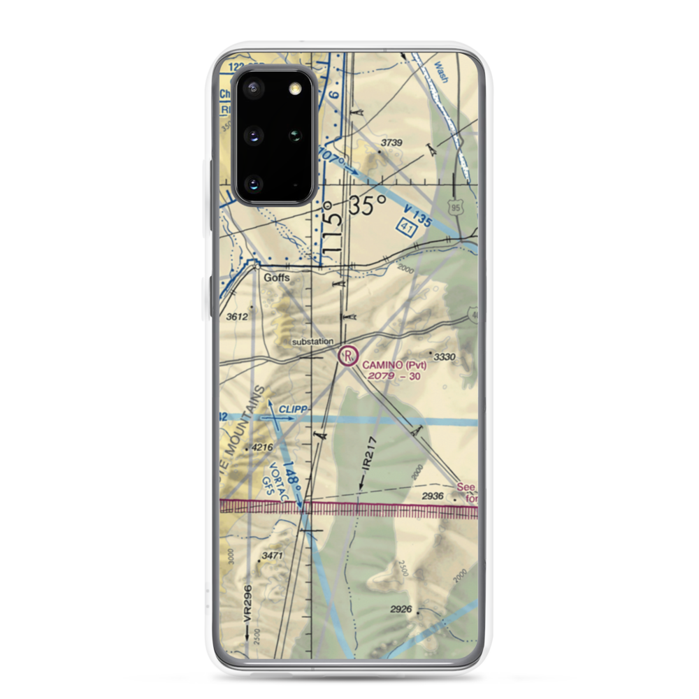 Camino Airstrip (CL29) VFR Sectional Samsung Case Samsung Galaxy S20 Plus model shown