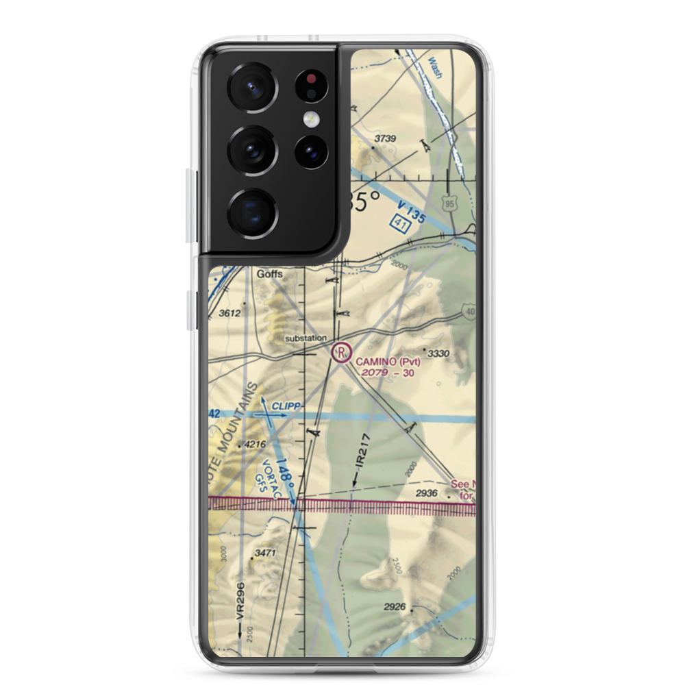 Camino Airstrip (CL29) VFR Sectional Samsung Case Samsung Galaxy S21 Ultra model shown
