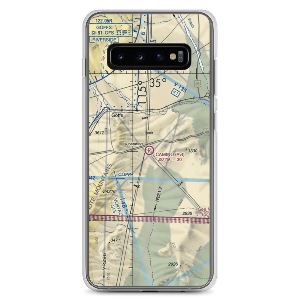 Camino Airstrip (CL29) VFR Sectional Samsung Case Samsung Galaxy S10+ model shown
