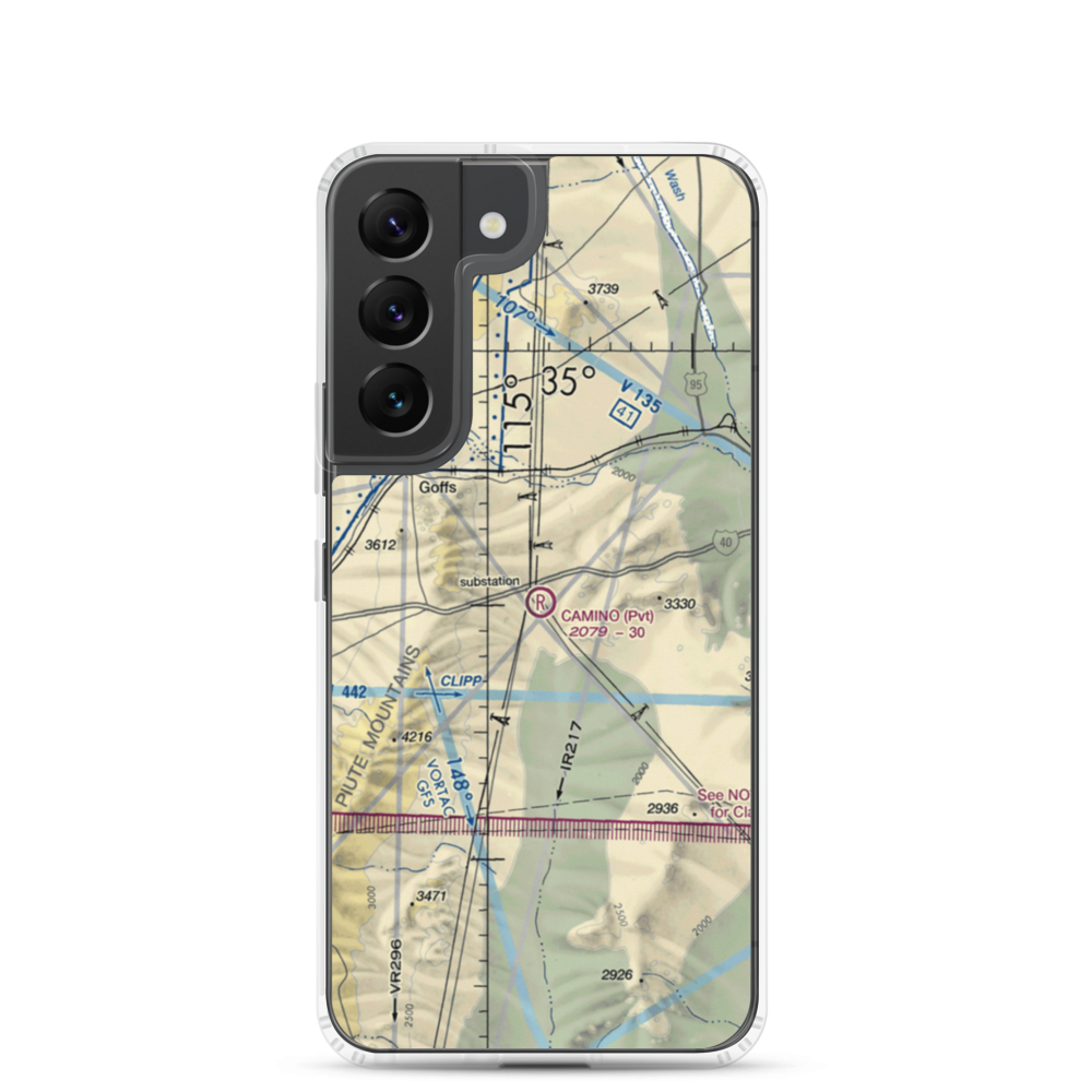 Camino Airstrip (CL29) VFR Sectional Samsung Case Samsung Galaxy S22 model shown