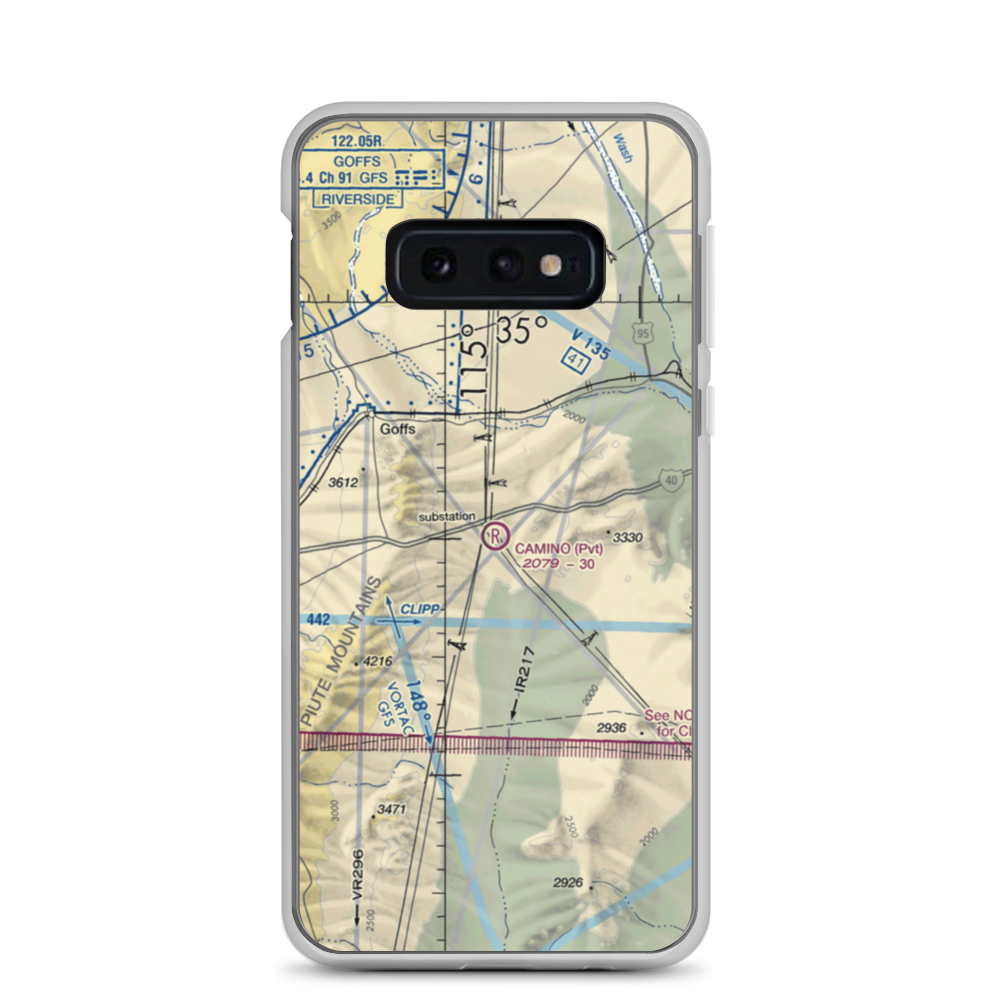 Camino Airstrip (CL29) VFR Sectional Samsung Case Samsung Galaxy S10e model shown