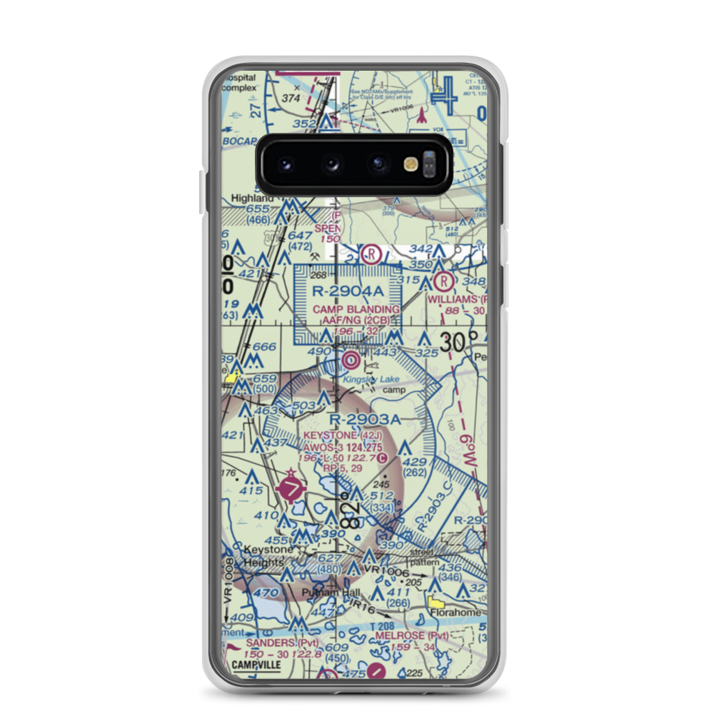 Camp Blanding Army Air Field/NG Airfield (2CB) VFR Sectional Samsung Case Samsung Galaxy S10 model shown
