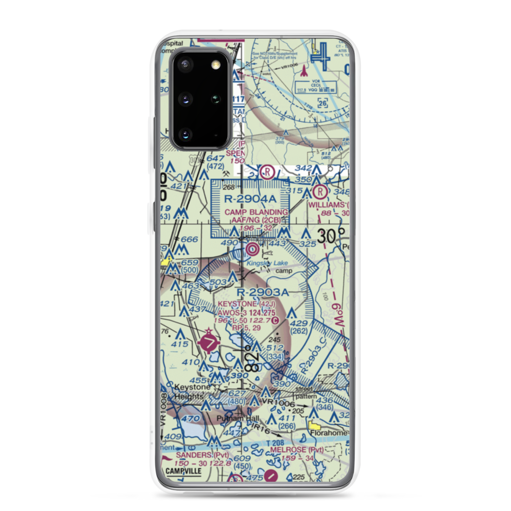 Camp Blanding Army Air Field/NG Airfield (2CB) VFR Sectional Samsung Case Samsung Galaxy S20 Plus model shown