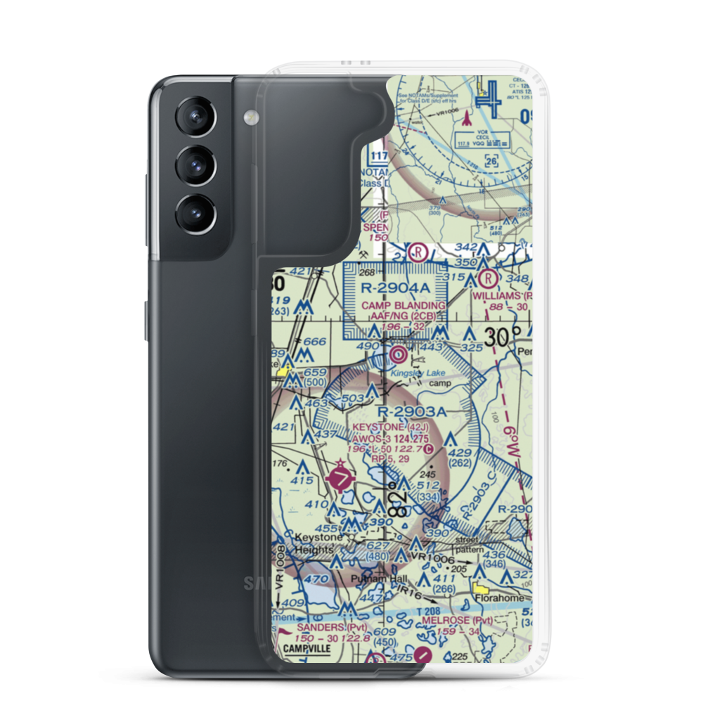 Camp Blanding Army Air Field/NG Airfield (2CB) VFR Sectional Samsung Case Samsung Galaxy S21 model shown