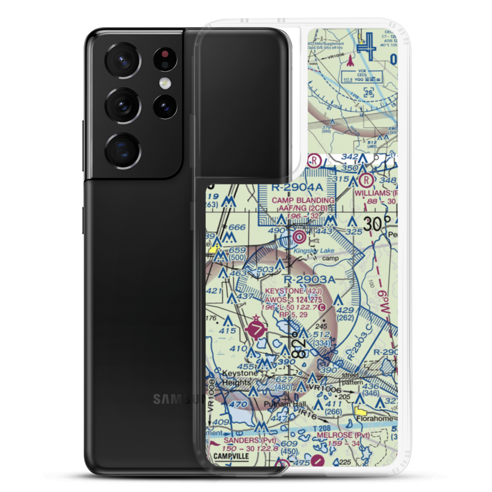 Camp Blanding Army Air Field/NG Airfield (2CB) VFR Sectional Samsung Case Samsung Galaxy S21 Ultra model shown