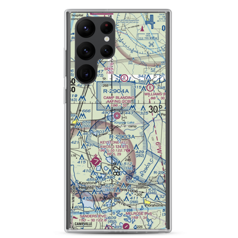 Camp Blanding Army Air Field/NG Airfield (2CB) VFR Sectional Samsung Case Samsung Galaxy S22 Ultra model shown