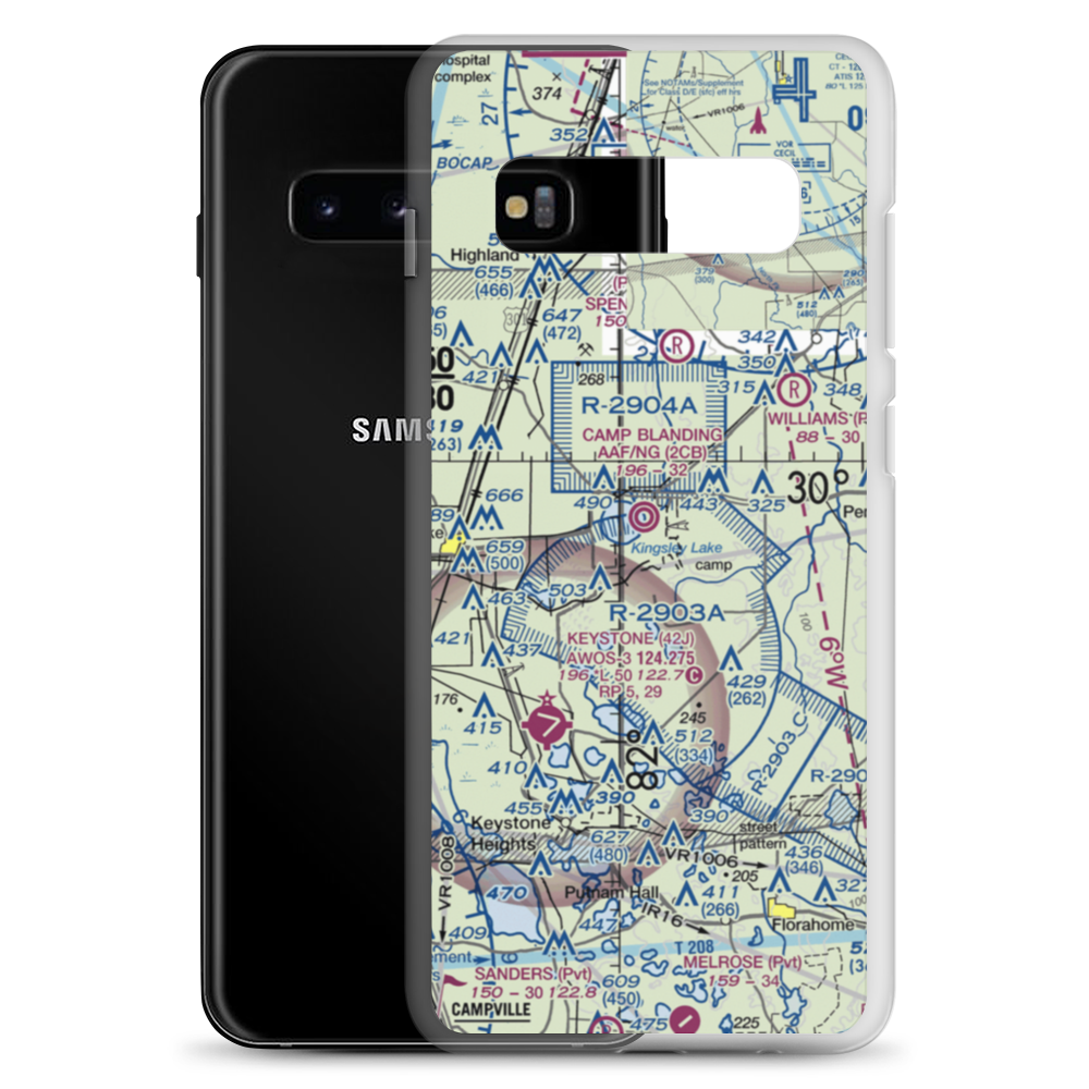Camp Blanding Army Air Field/NG Airfield (2CB) VFR Sectional Samsung Case Samsung Galaxy S10+ model shown