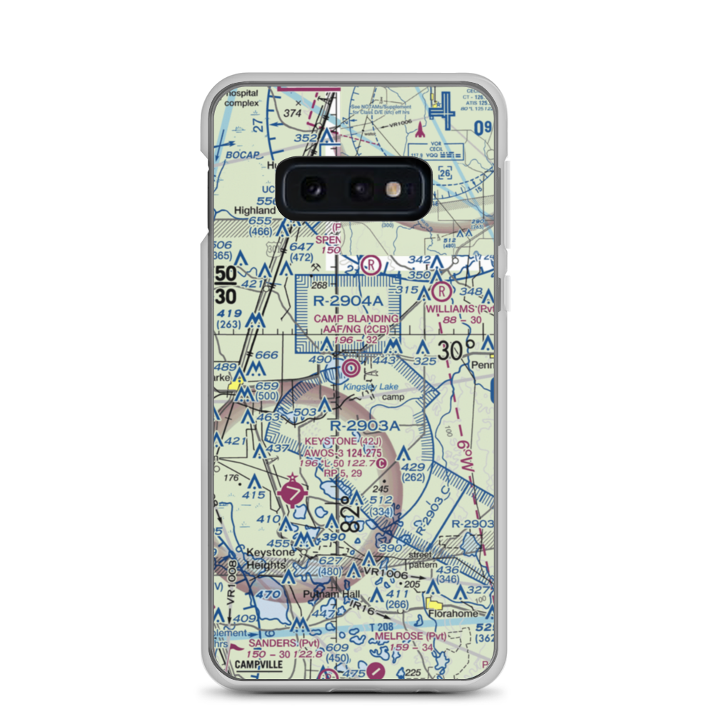 Camp Blanding Army Air Field/NG Airfield (2CB) VFR Sectional Samsung Case Samsung Galaxy S10e model shown
