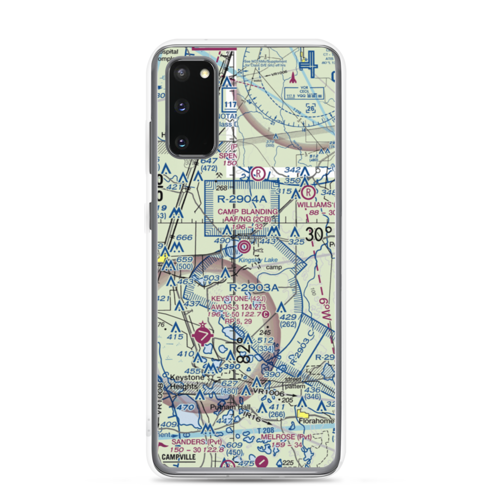 Camp Blanding Army Air Field/NG Airfield (2CB) VFR Sectional Samsung Case Samsung Galaxy S20 model shown