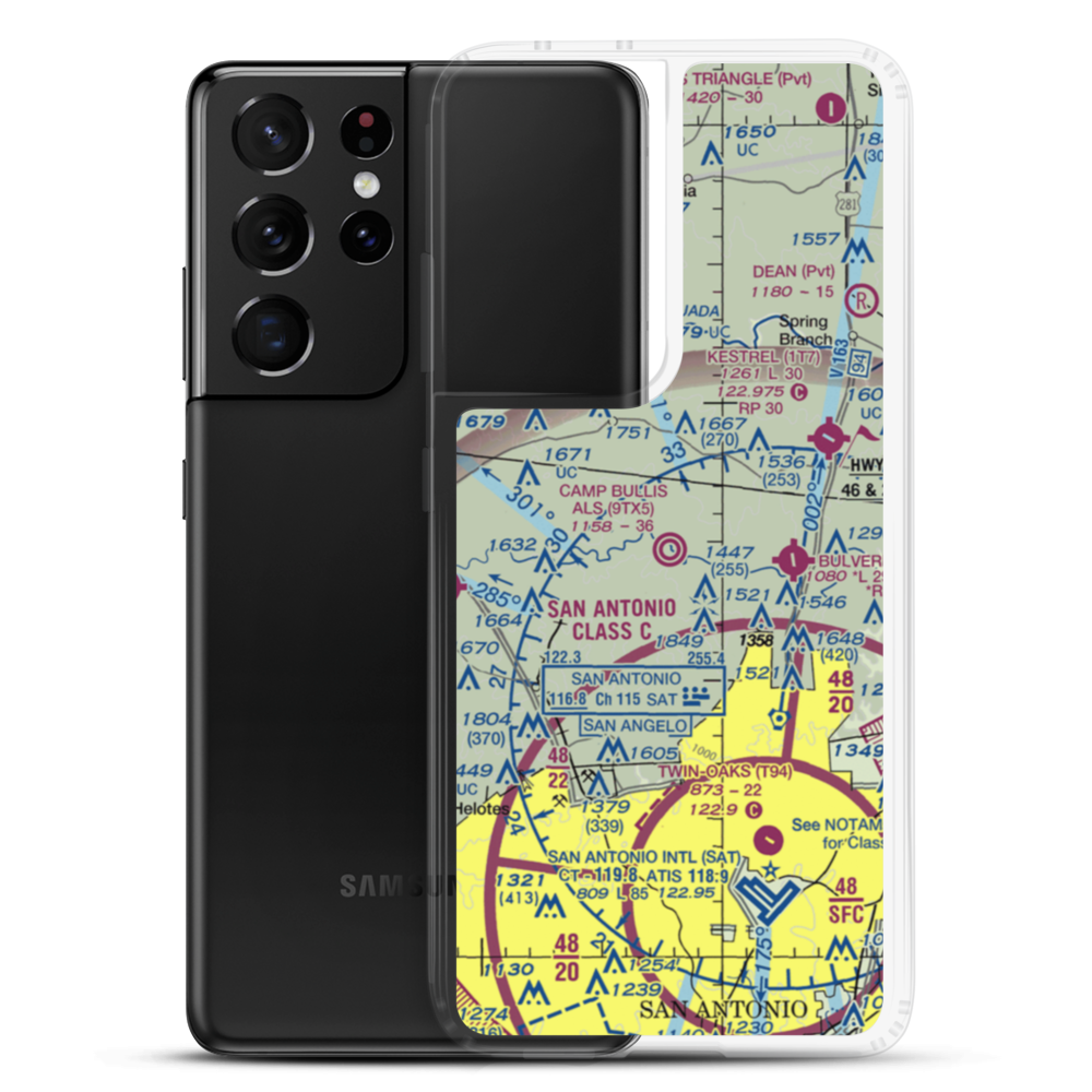 Camp Bullis Als (Cals) Airport (9TX5) VFR Sectional Samsung Case Samsung Galaxy S21 Ultra model shown
