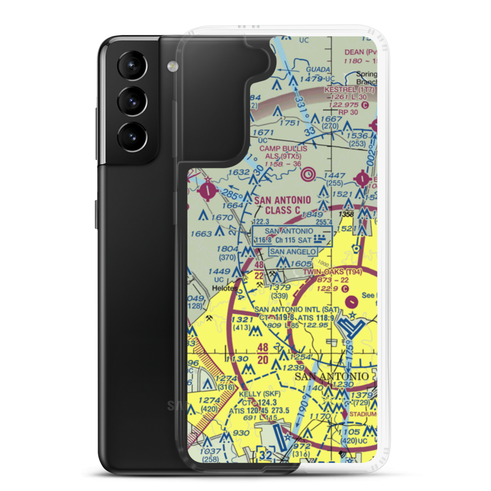 Camp Bullis Heliport (9R7) VFR Sectional Samsung Case Samsung Galaxy S21 Plus model shown
