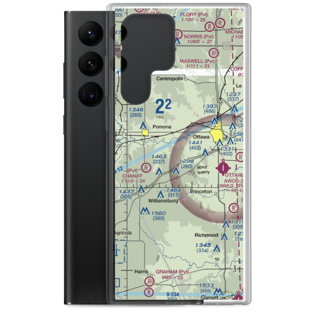 Camp Chippewa Airport (0KS3) VFR Sectional Samsung Case Samsung Galaxy S22 Ultra model shown