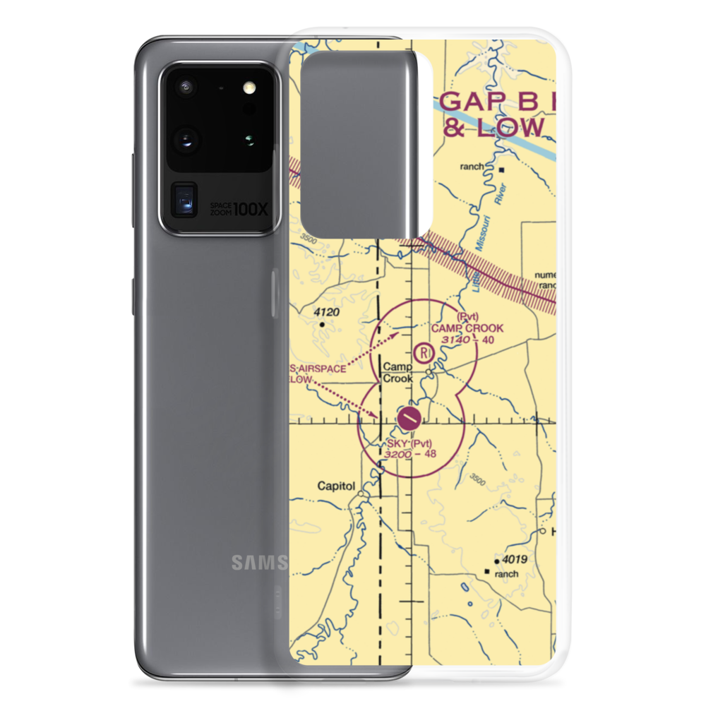 Camp Crook Municipal Airport (8OA5) VFR Sectional Samsung Case Samsung Galaxy S20 Ultra model shown