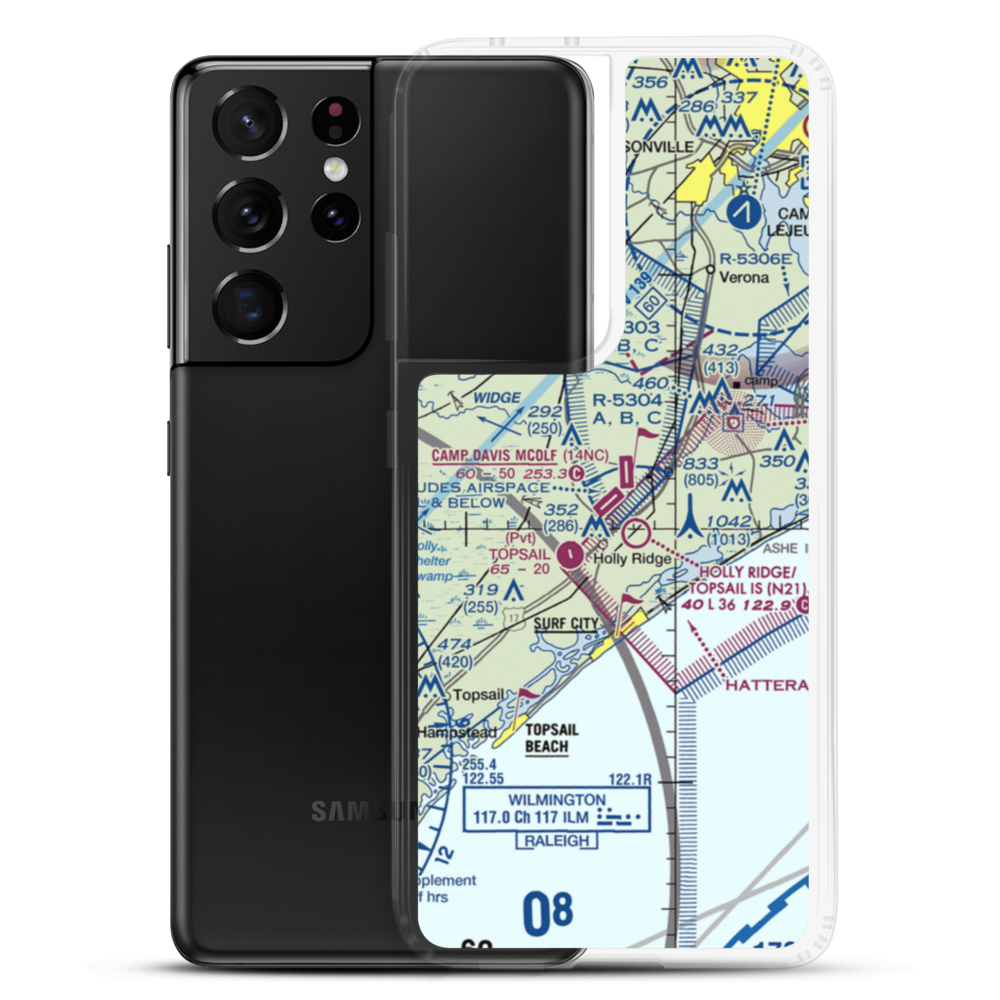 Camp Davis Mcolf Airport (14NC) VFR Sectional Samsung Case Samsung Galaxy S21 Ultra model shown