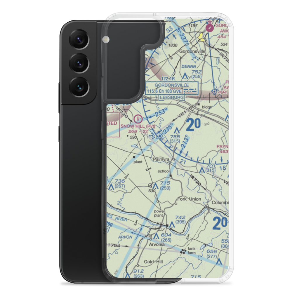 Camp Friendship Airfield (77VA) VFR Sectional Samsung Case Samsung Galaxy S22 Plus model shown