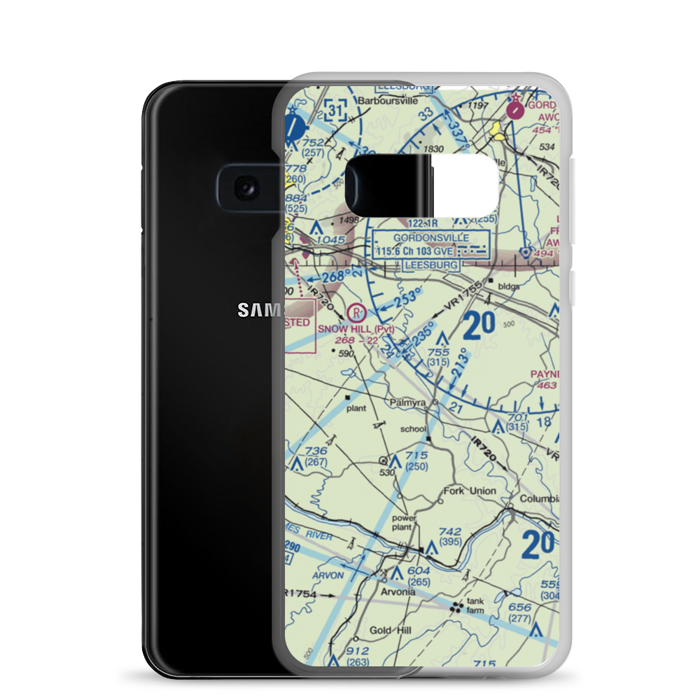 Camp Friendship Airfield (77VA) VFR Sectional Samsung Case Samsung Galaxy S10e model shown