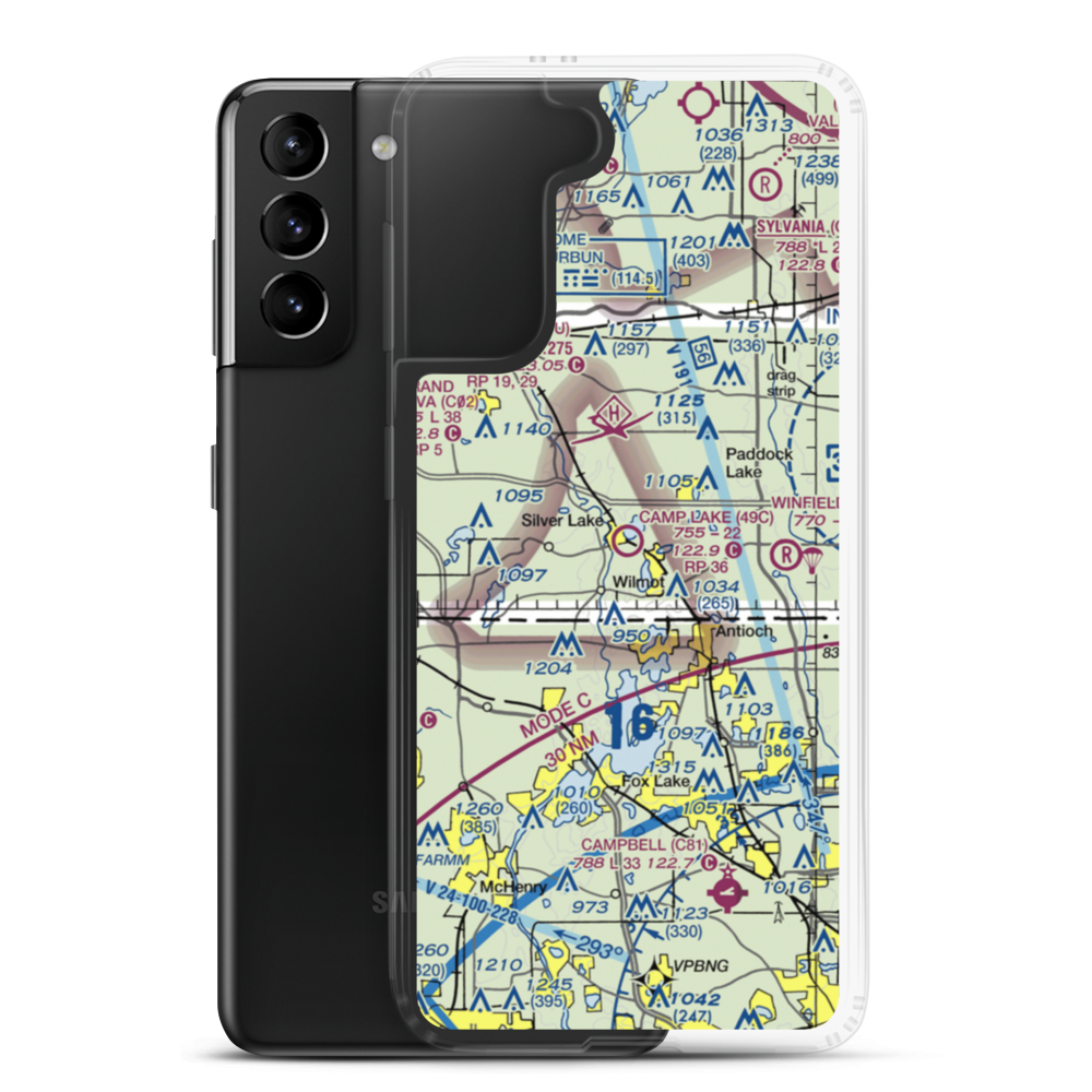Camp Lake Airport (49C) VFR Sectional Samsung Case Samsung Galaxy S21 Plus model shown