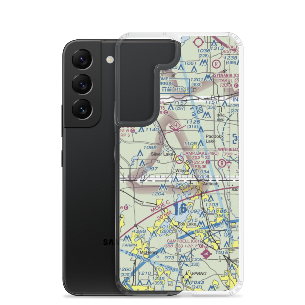 Camp Lake Airport (49C) VFR Sectional Samsung Case Samsung Galaxy S22 model shown