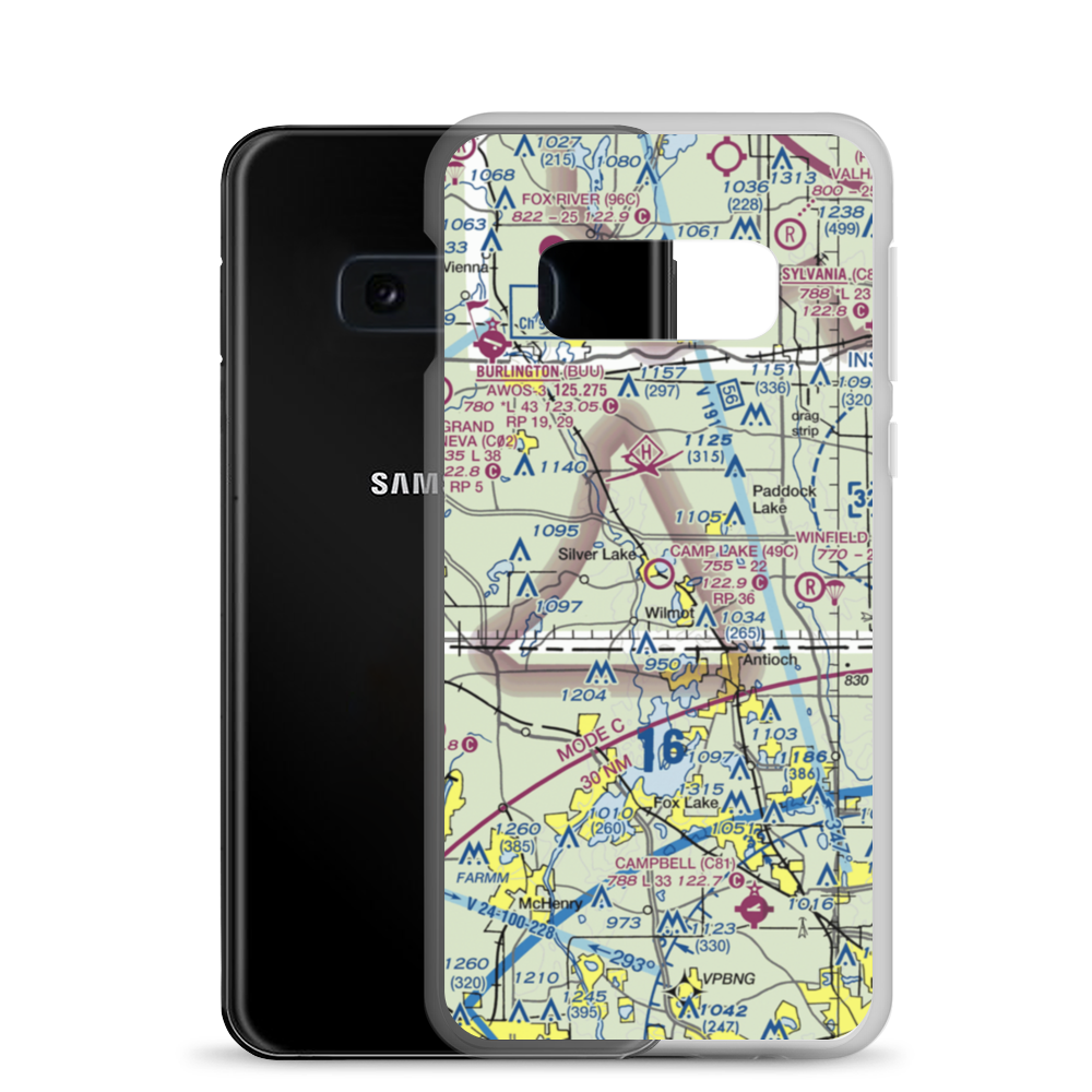Camp Lake Airport (49C) VFR Sectional Samsung Case Samsung Galaxy S10e model shown