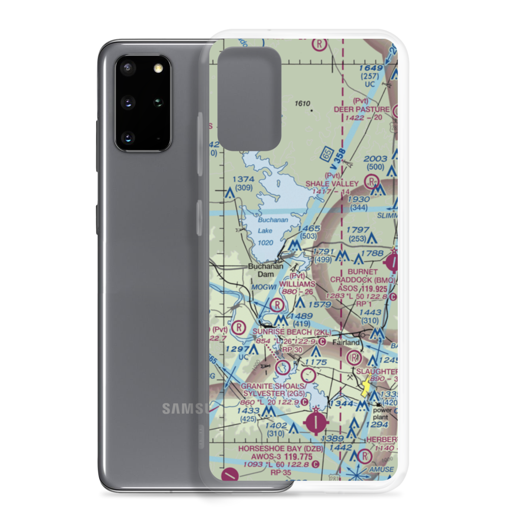 Camp Longhorn Airport (84TX) VFR Sectional Samsung Case Samsung Galaxy S20 Plus model shown