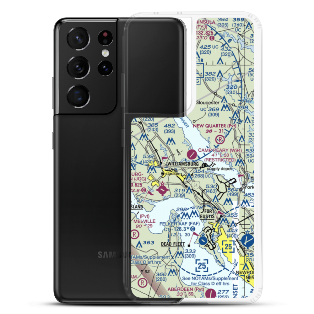Camp Peary Landing Strip (W94) VFR Sectional Samsung Case Samsung Galaxy S21 Ultra model shown