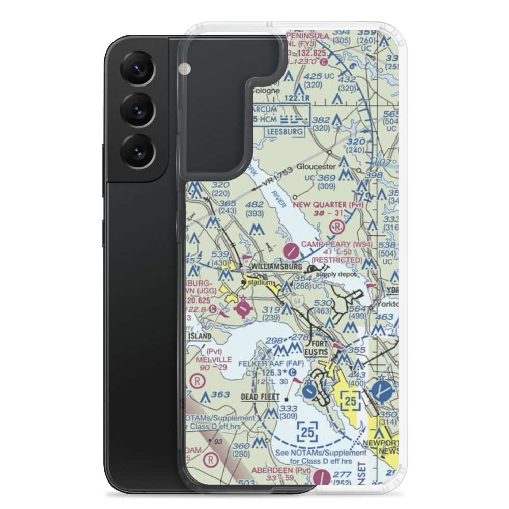 Camp Peary Landing Strip (W94) VFR Sectional Samsung Case Samsung Galaxy S22 Plus model shown
