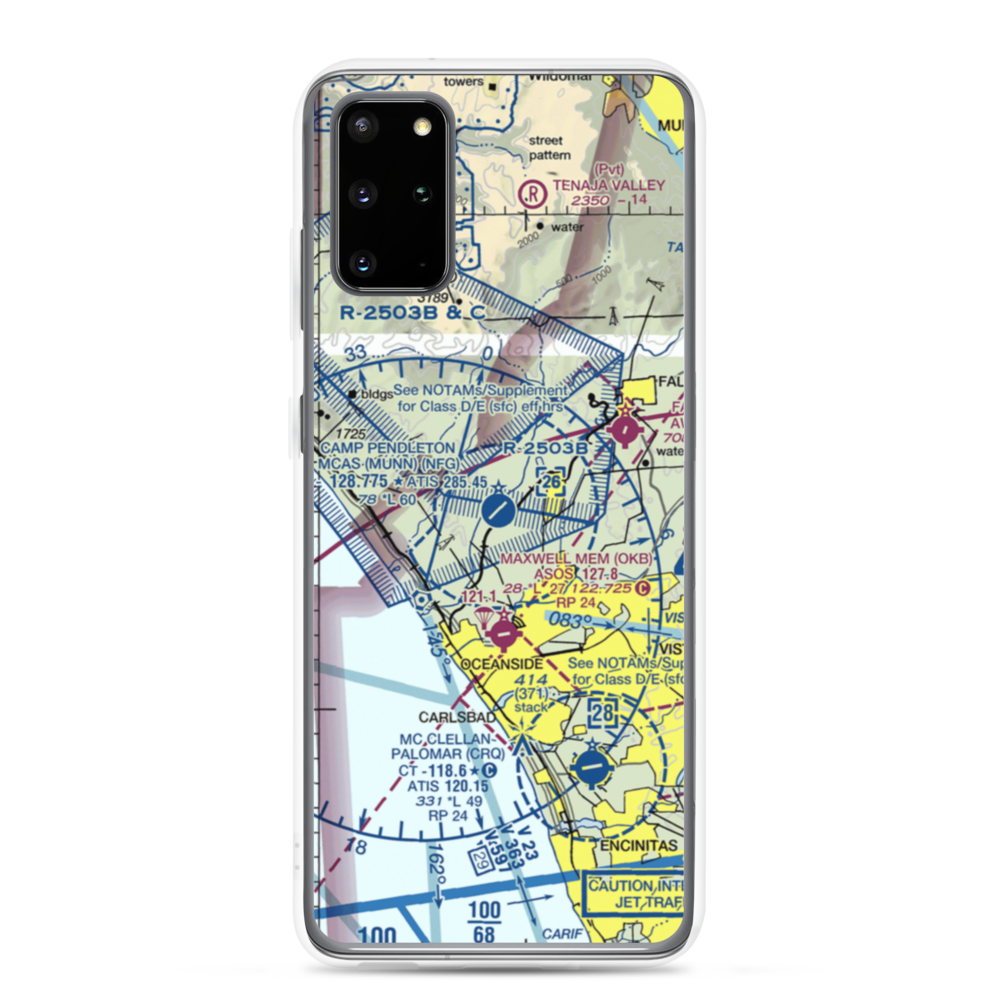 Camp Pendleton MCAS (Munn Field) Airport (NFG) VFR Sectional Samsung Case Samsung Galaxy S20 Plus model shown