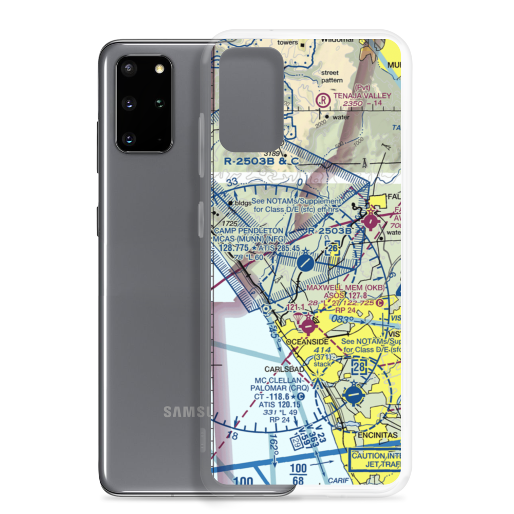 Camp Pendleton MCAS (Munn Field) Airport (NFG) VFR Sectional Samsung Case Samsung Galaxy S20 Plus model shown