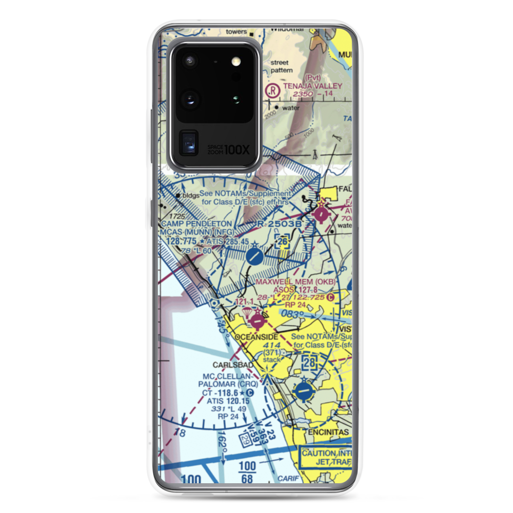 Camp Pendleton MCAS (Munn Field) Airport (NFG) VFR Sectional Samsung Case Samsung Galaxy S20 Ultra model shown