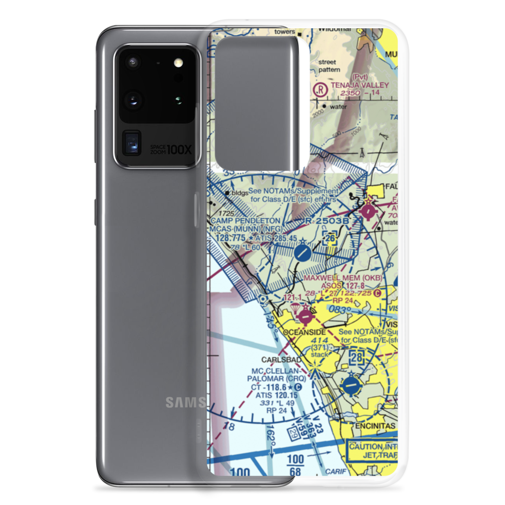 Camp Pendleton MCAS (Munn Field) Airport (NFG) VFR Sectional Samsung Case Samsung Galaxy S20 Ultra model shown
