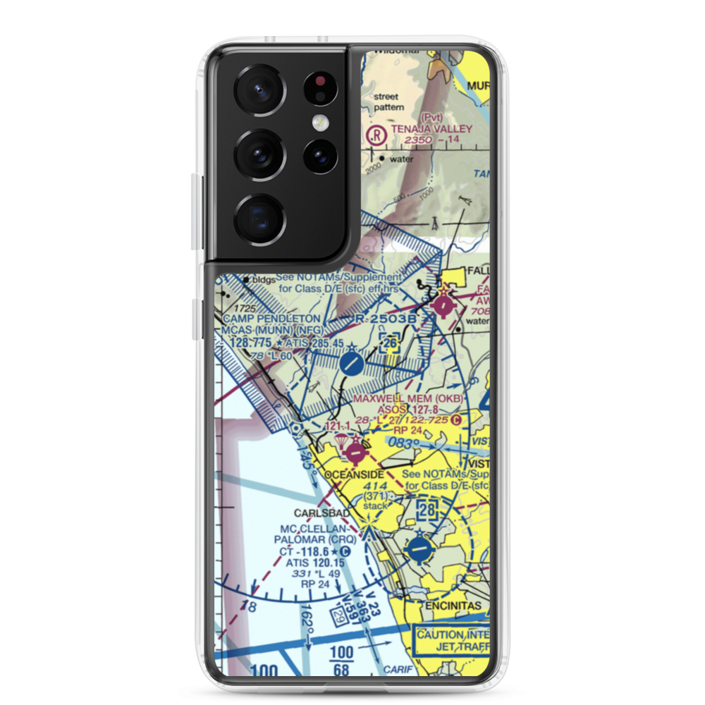 Camp Pendleton MCAS (Munn Field) Airport (NFG) VFR Sectional Samsung Case Samsung Galaxy S21 Ultra model shown