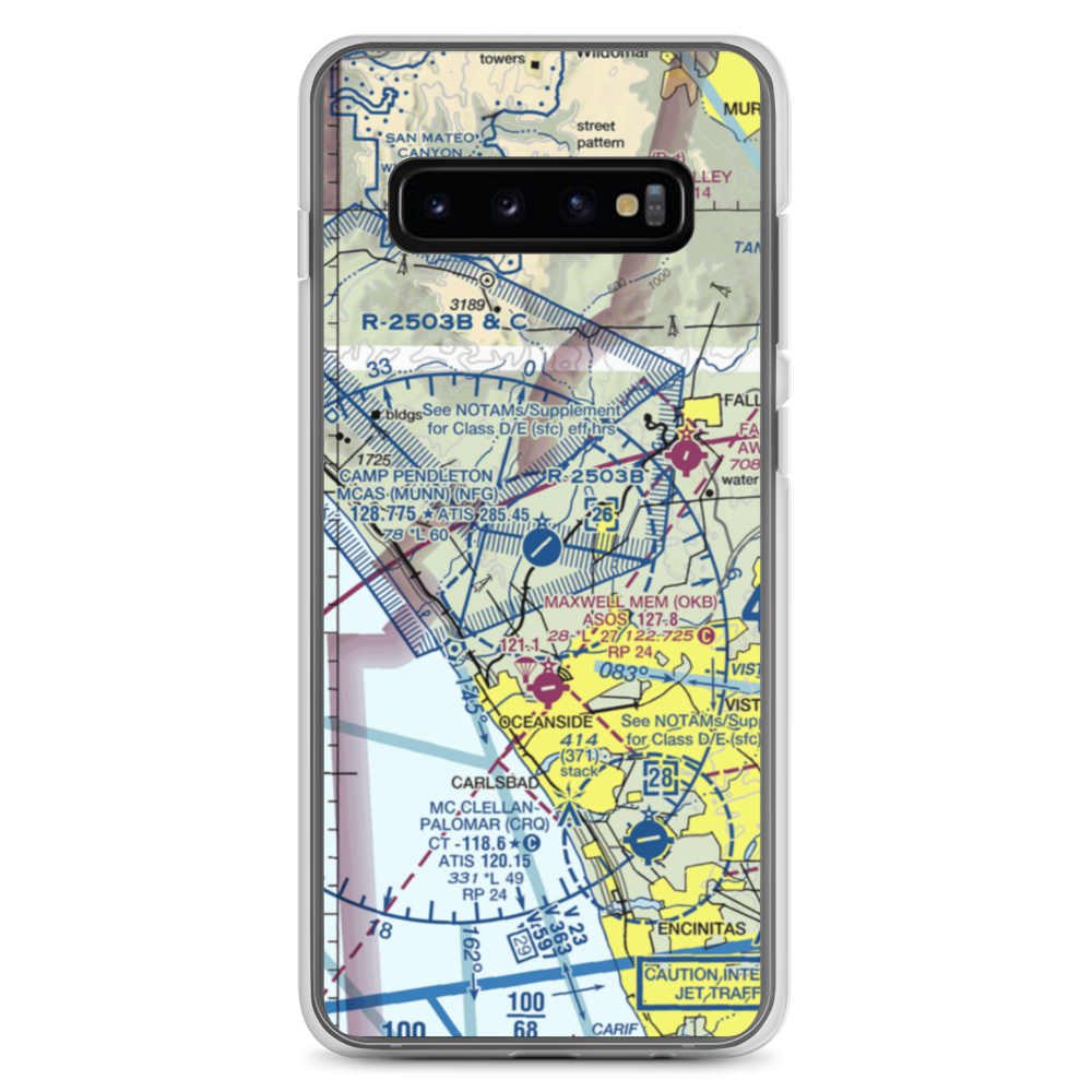 Camp Pendleton MCAS (Munn Field) Airport (NFG) VFR Sectional Samsung Case Samsung Galaxy S10+ model shown