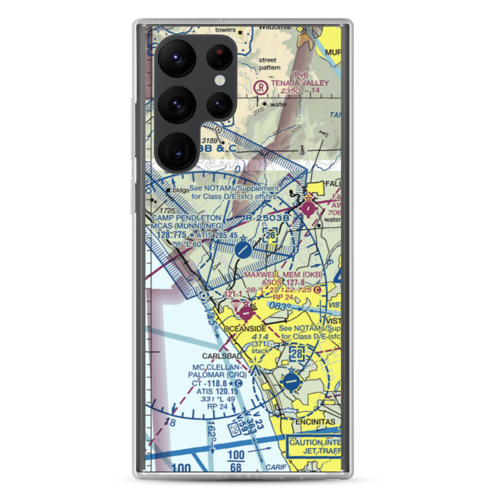 Camp Pendleton MCAS (Munn Field) Airport (NFG) VFR Sectional Samsung Case Samsung Galaxy S22 Ultra model shown