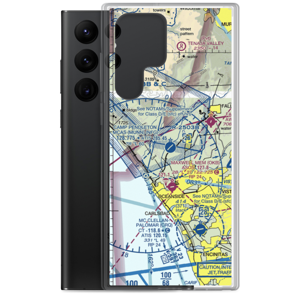 Camp Pendleton MCAS (Munn Field) Airport (NFG) VFR Sectional Samsung Case Samsung Galaxy S22 Ultra model shown